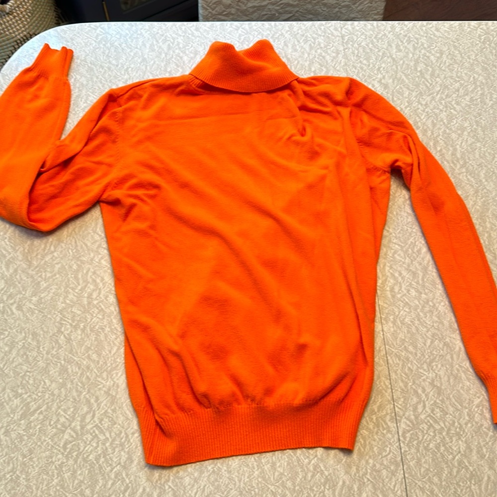 Orange Turtle Neck Sweater. Size Large.